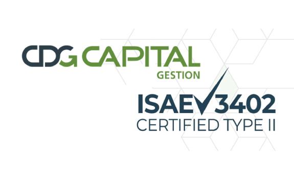 CDG CAPITAL GESTION obtient la certification ISAE 3402 TYPE II de son dispositif de contrôle
